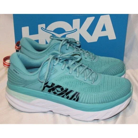 NIB Hoka One Men\'s Bondi 7 Running Athletic Sneakers AEBL AQUA BLUE NIB SZ 10.5 HOKA BONDI 7 Review by Hekruca main image 4